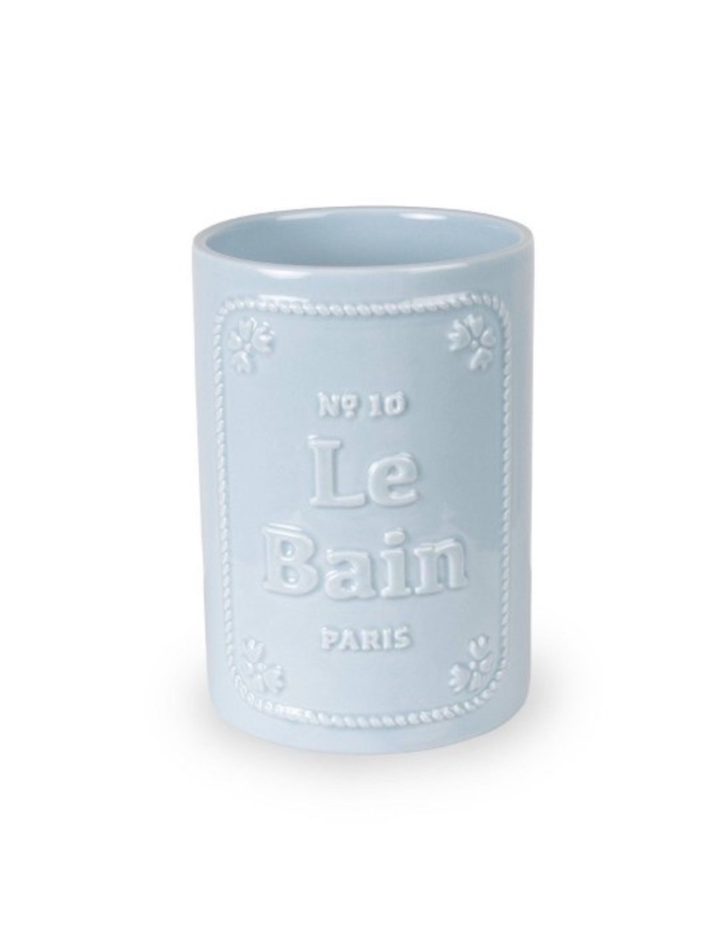 New! Le Bain Paris Ceramic Jar - Light Blue, approx 7” tall, Target Bullseye